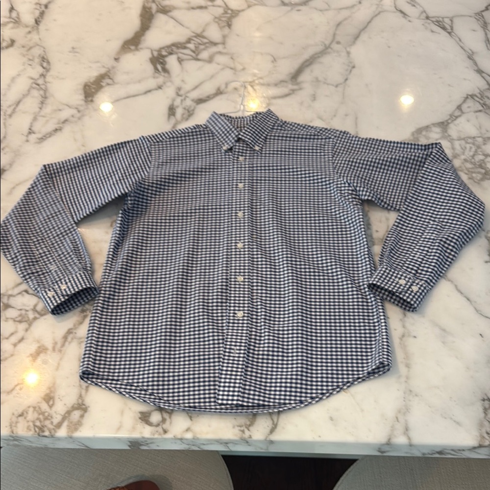 Brooks Brothers Navy Checked Button Down Shirt boys